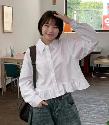 Yuneu Frill Crop Shirt